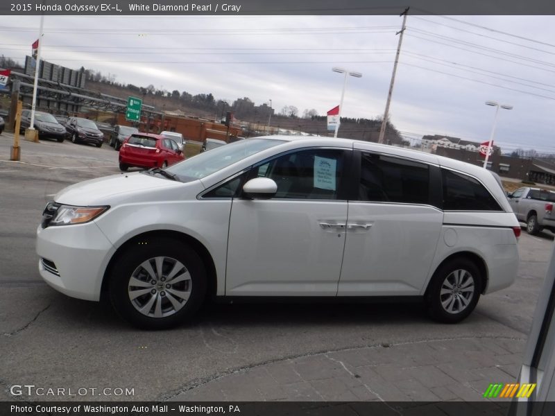 White Diamond Pearl / Gray 2015 Honda Odyssey EX-L