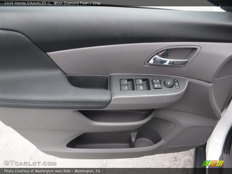 White Diamond Pearl / Gray 2015 Honda Odyssey EX-L