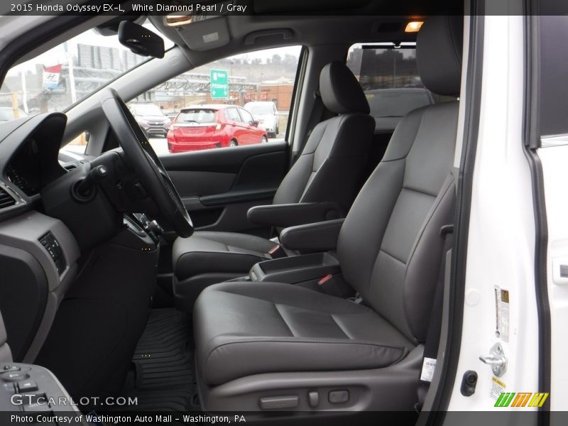 White Diamond Pearl / Gray 2015 Honda Odyssey EX-L