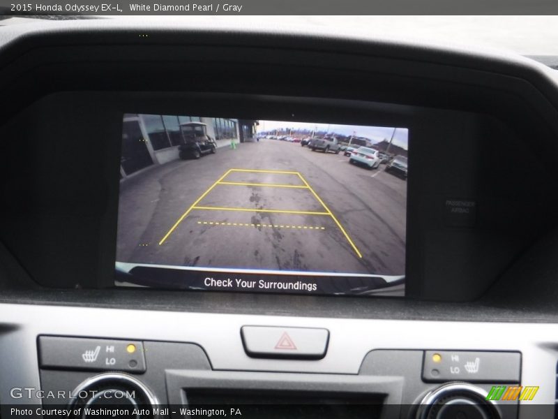 White Diamond Pearl / Gray 2015 Honda Odyssey EX-L