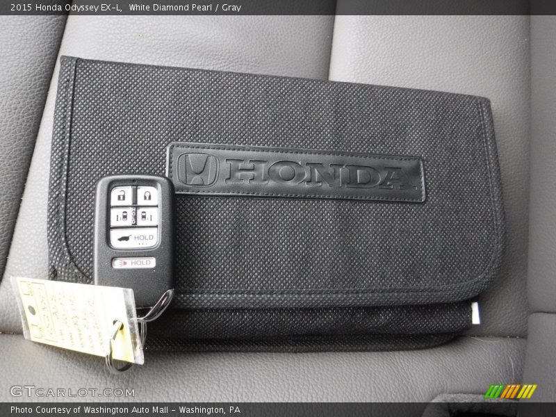 White Diamond Pearl / Gray 2015 Honda Odyssey EX-L