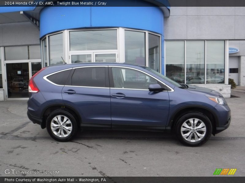 Twilight Blue Metallic / Gray 2014 Honda CR-V EX AWD