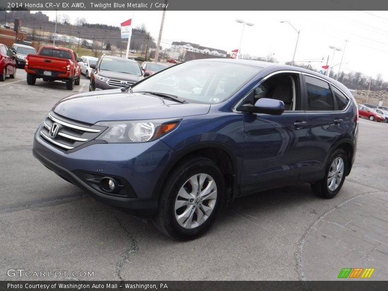 Twilight Blue Metallic / Gray 2014 Honda CR-V EX AWD