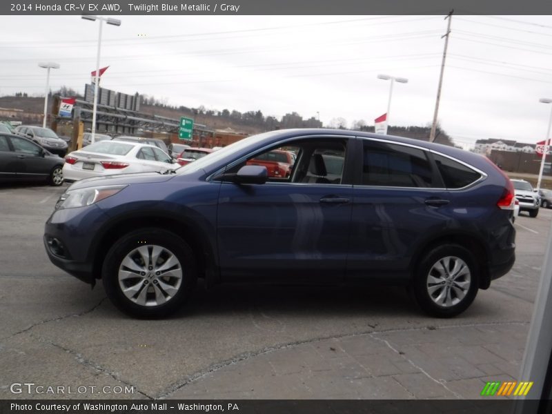 Twilight Blue Metallic / Gray 2014 Honda CR-V EX AWD