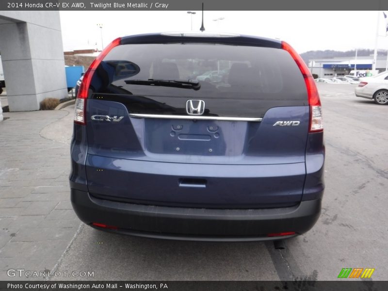Twilight Blue Metallic / Gray 2014 Honda CR-V EX AWD