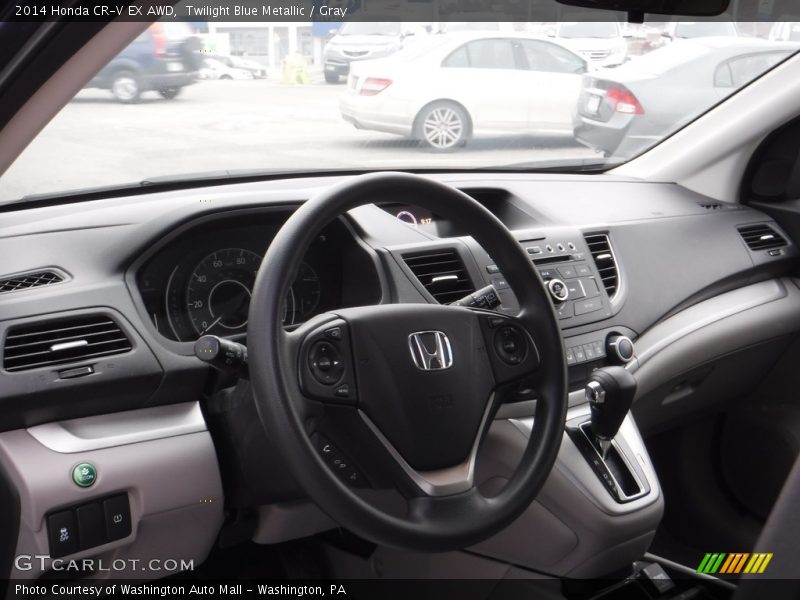 Twilight Blue Metallic / Gray 2014 Honda CR-V EX AWD