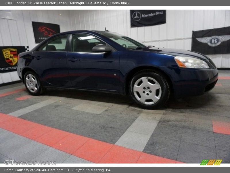 Midnight Blue Metallic / Ebony Black 2008 Pontiac G6 Value Leader Sedan