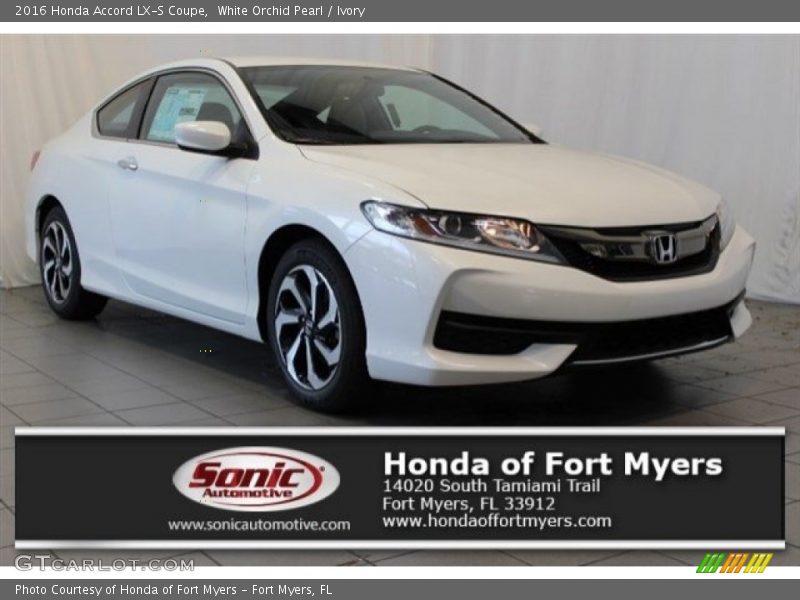 White Orchid Pearl / Ivory 2016 Honda Accord LX-S Coupe