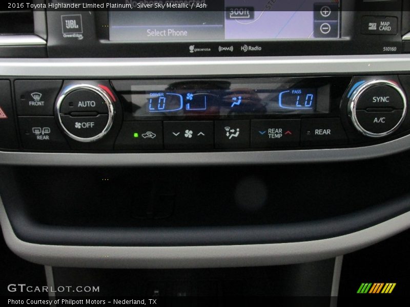 Silver Sky Metallic / Ash 2016 Toyota Highlander Limited Platinum