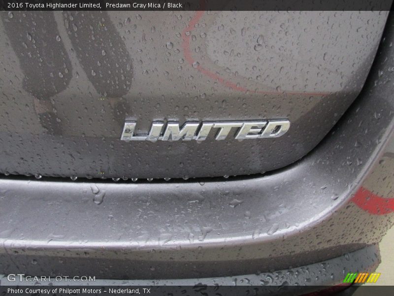Predawn Gray Mica / Black 2016 Toyota Highlander Limited