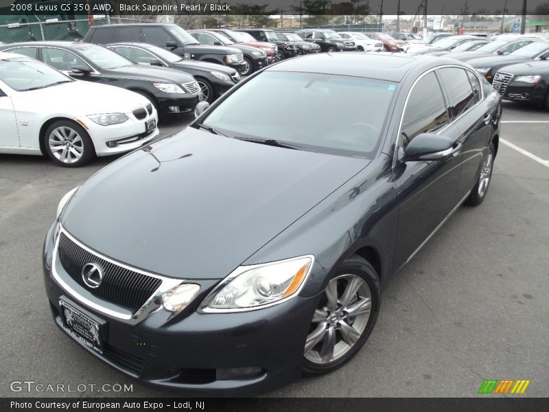 Black Sapphire Pearl / Black 2008 Lexus GS 350 AWD