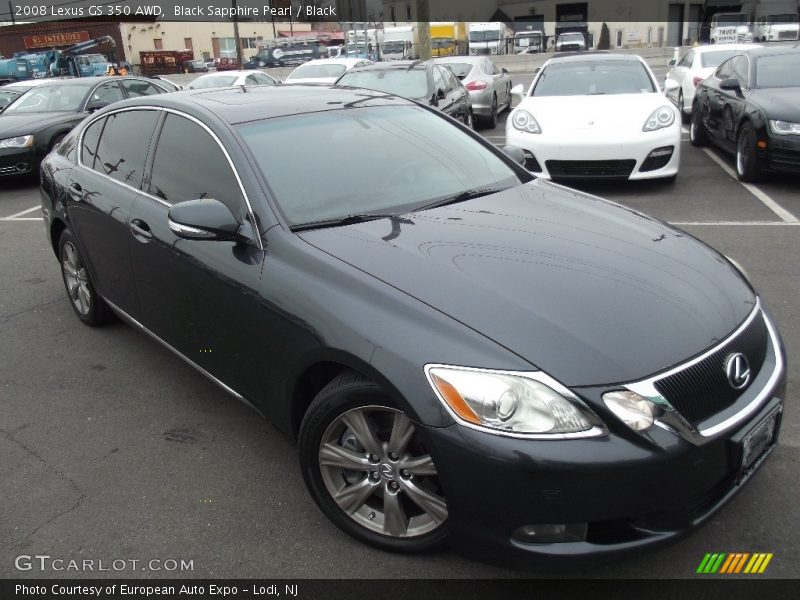 Black Sapphire Pearl / Black 2008 Lexus GS 350 AWD
