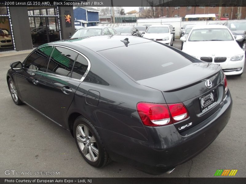 Black Sapphire Pearl / Black 2008 Lexus GS 350 AWD