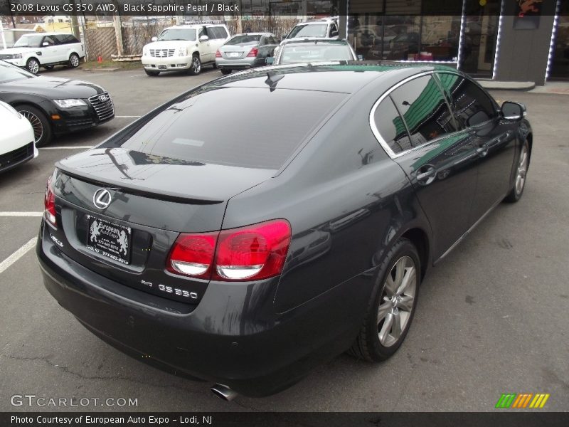 Black Sapphire Pearl / Black 2008 Lexus GS 350 AWD