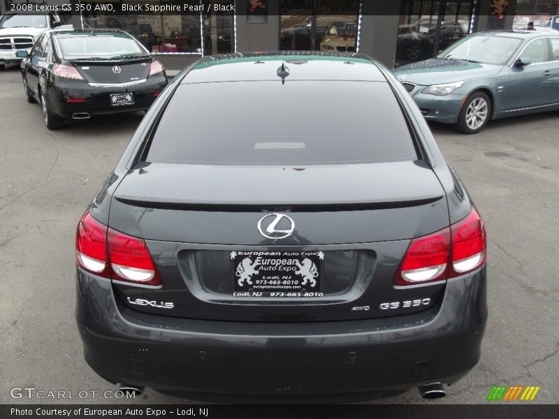 Black Sapphire Pearl / Black 2008 Lexus GS 350 AWD