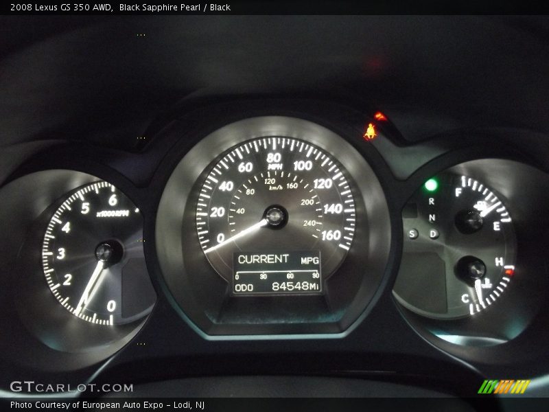 Black Sapphire Pearl / Black 2008 Lexus GS 350 AWD