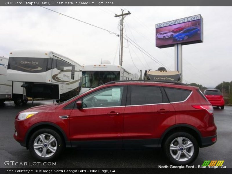 Sunset Metallic / Medium Light Stone 2016 Ford Escape SE 4WD