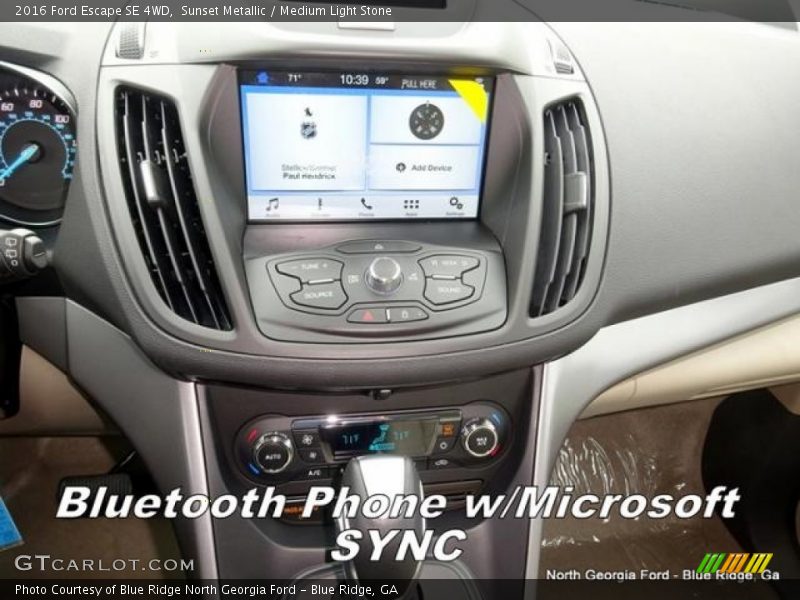 Sunset Metallic / Medium Light Stone 2016 Ford Escape SE 4WD