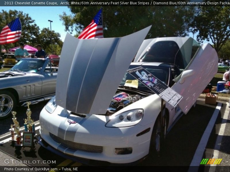 Arctic White/60th Anniversary Pearl Silver Blue Stripes / Diamond Blue/60th Anniversary Design Package 2013 Chevrolet Corvette Coupe