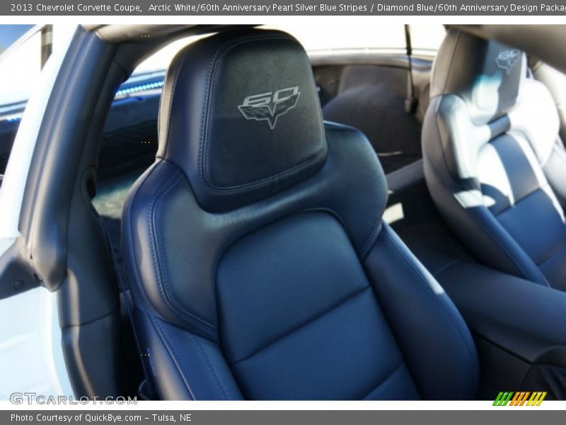 Arctic White/60th Anniversary Pearl Silver Blue Stripes / Diamond Blue/60th Anniversary Design Package 2013 Chevrolet Corvette Coupe