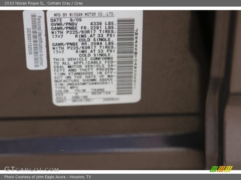 Gotham Gray / Gray 2010 Nissan Rogue SL