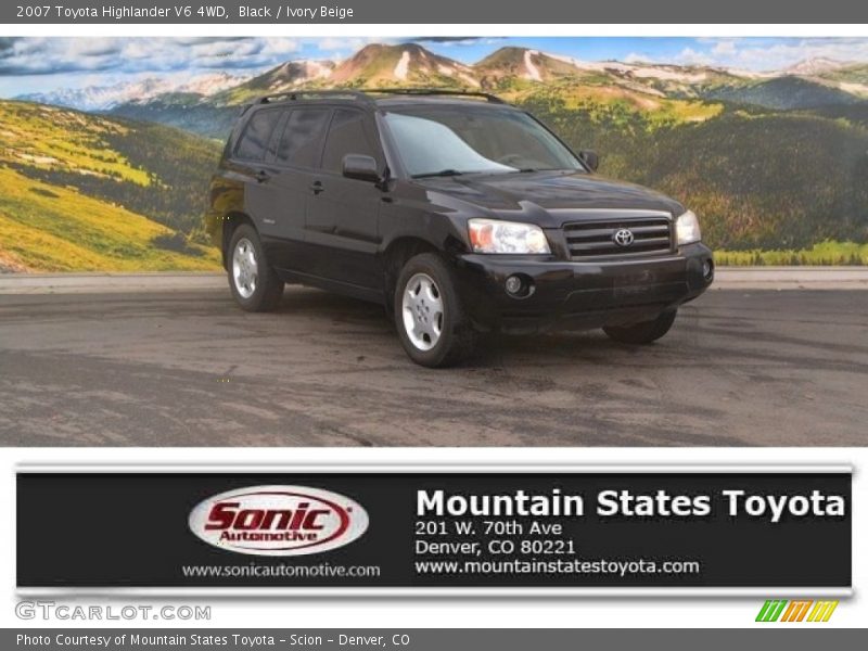 Black / Ivory Beige 2007 Toyota Highlander V6 4WD