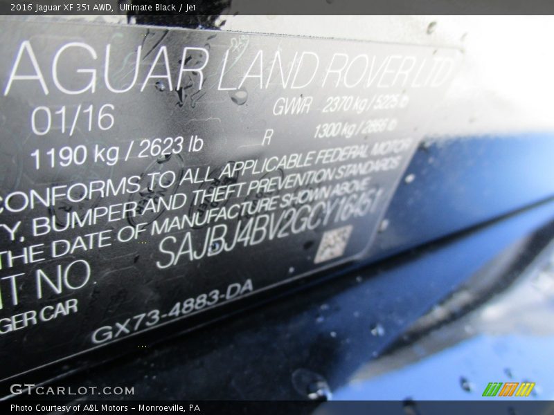 Ultimate Black / Jet 2016 Jaguar XF 35t AWD