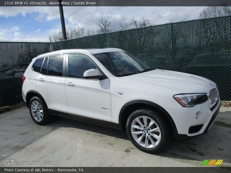 Alpine White / Saddle Brown 2016 BMW X3 xDrive28i