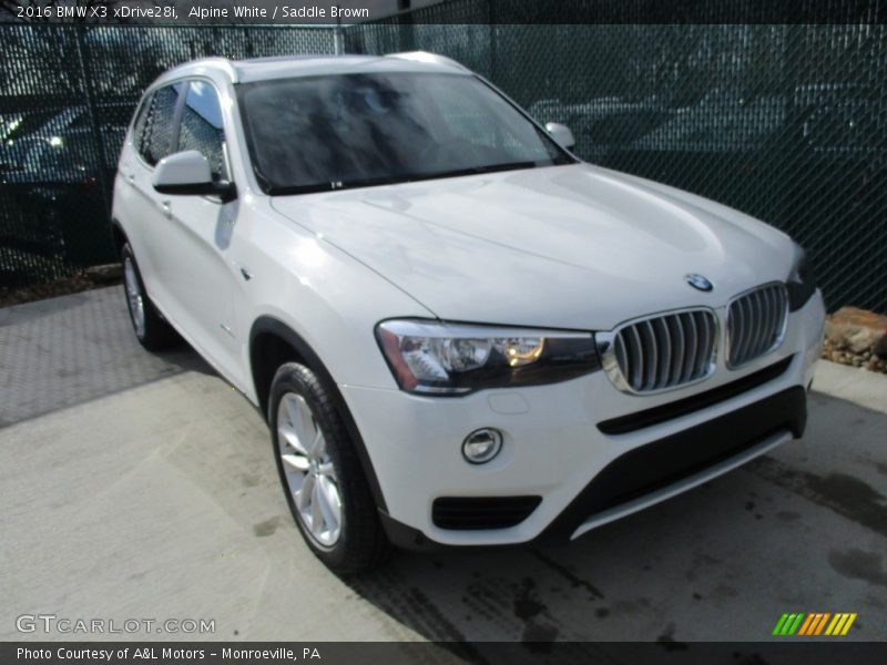 Alpine White / Saddle Brown 2016 BMW X3 xDrive28i