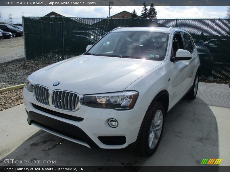 Alpine White / Saddle Brown 2016 BMW X3 xDrive28i