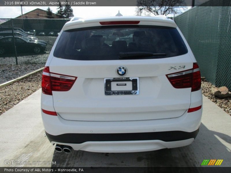 Alpine White / Saddle Brown 2016 BMW X3 xDrive28i