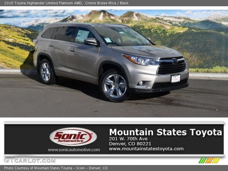 Creme Brulee Mica / Black 2016 Toyota Highlander Limited Platinum AWD