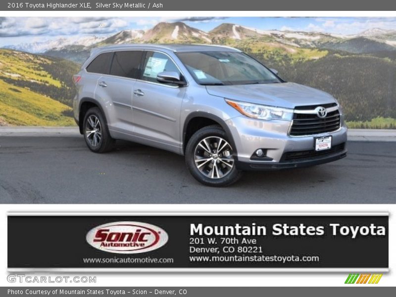 Silver Sky Metallic / Ash 2016 Toyota Highlander XLE