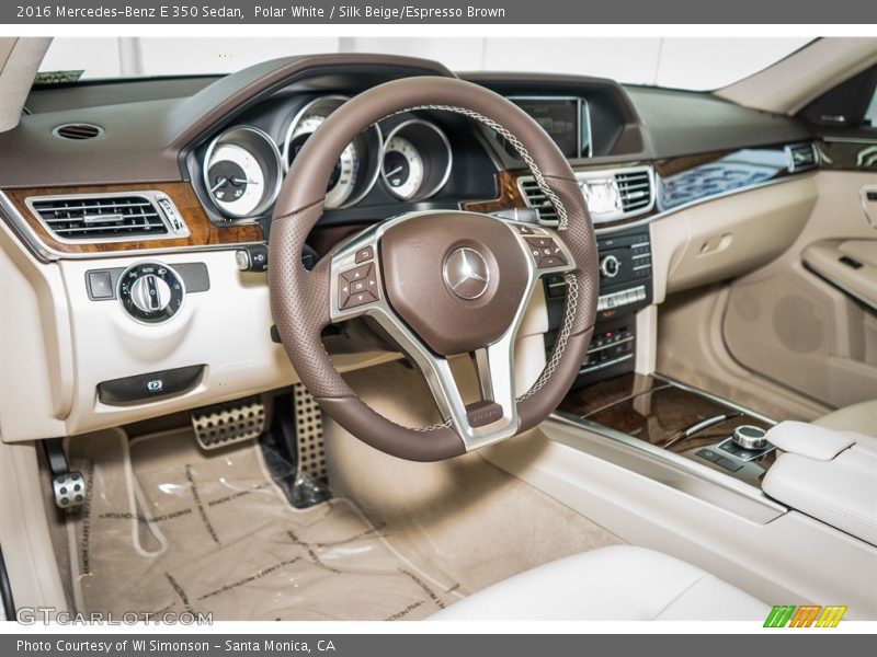 Polar White / Silk Beige/Espresso Brown 2016 Mercedes-Benz E 350 Sedan