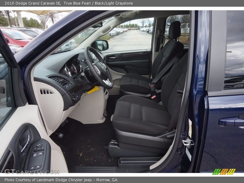 True Blue Pearl / Black/Light Graystone 2016 Dodge Grand Caravan SE