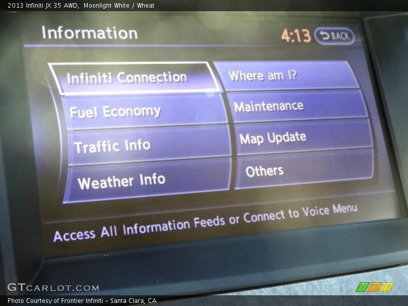 Moonlight White / Wheat 2013 Infiniti JX 35 AWD