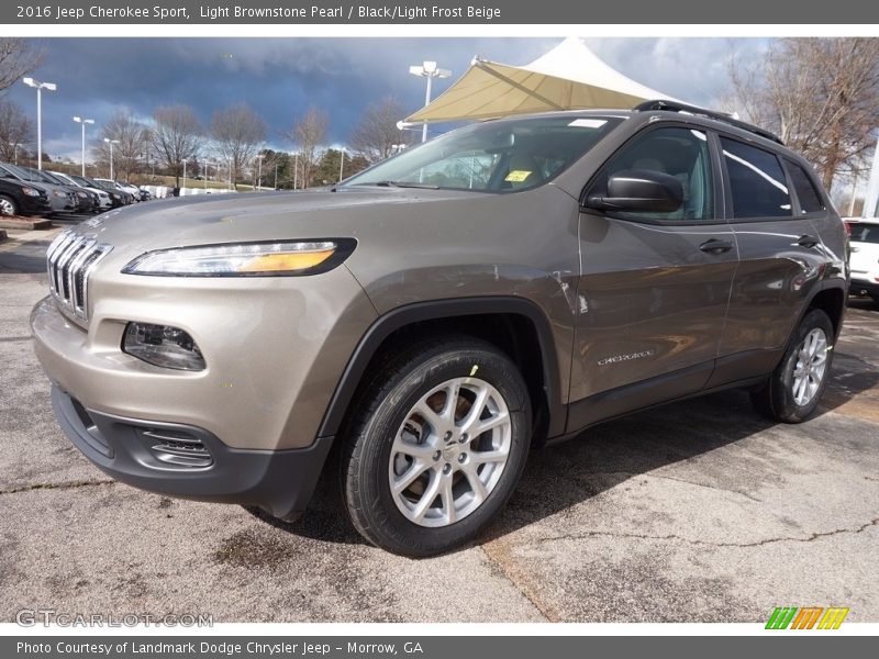 Light Brownstone Pearl / Black/Light Frost Beige 2016 Jeep Cherokee Sport