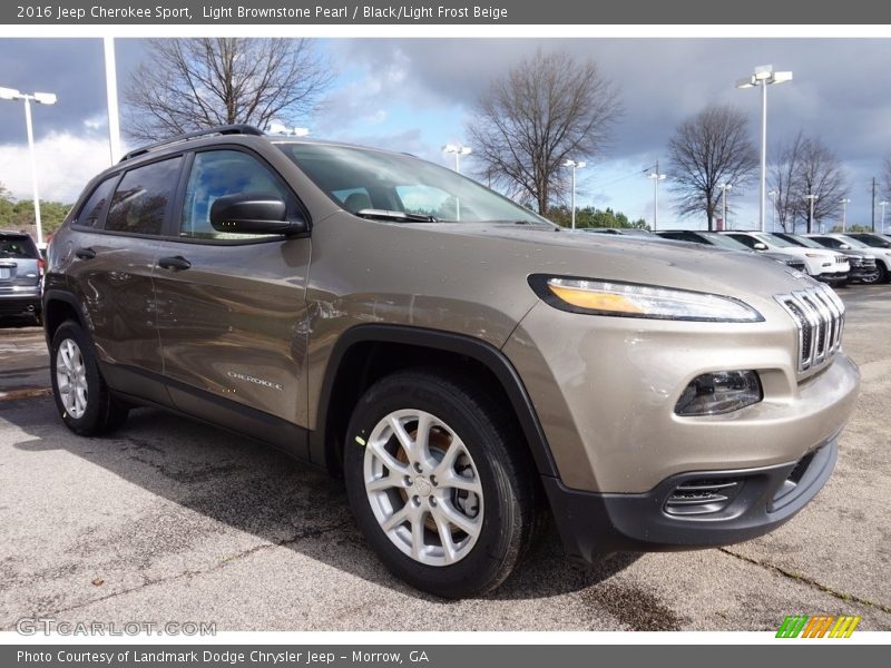 Light Brownstone Pearl / Black/Light Frost Beige 2016 Jeep Cherokee Sport