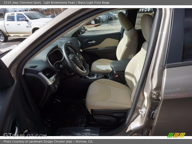 Light Brownstone Pearl / Black/Light Frost Beige 2016 Jeep Cherokee Sport
