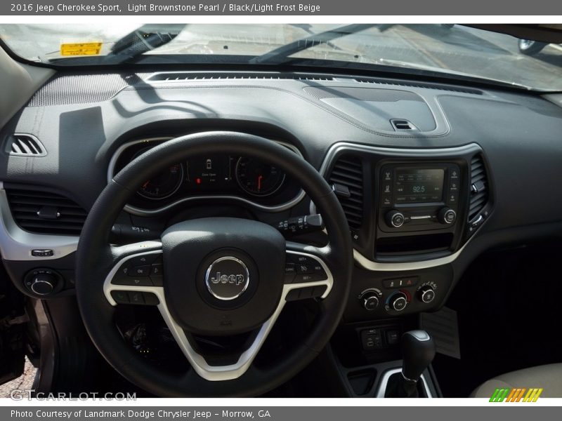 Light Brownstone Pearl / Black/Light Frost Beige 2016 Jeep Cherokee Sport