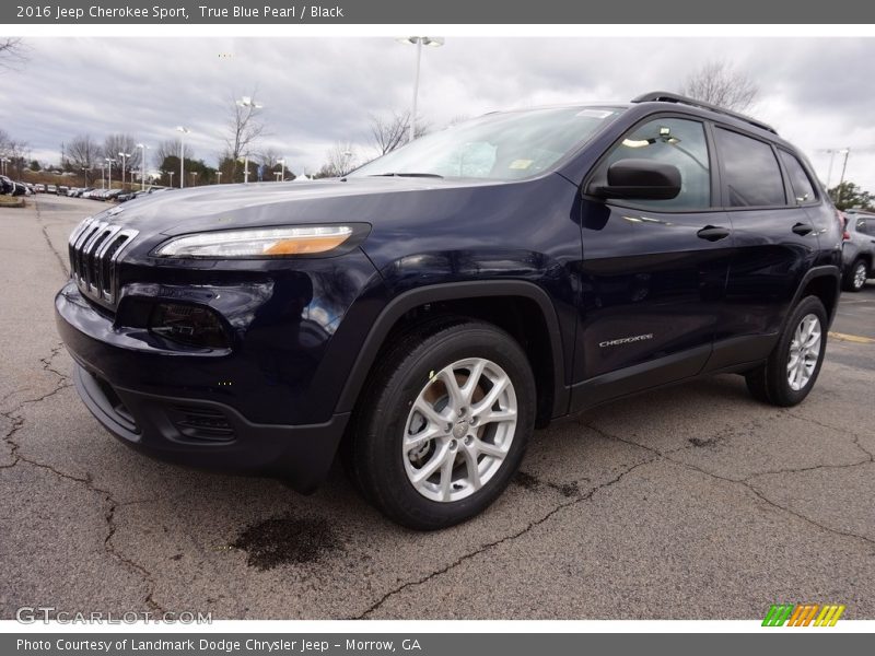 True Blue Pearl / Black 2016 Jeep Cherokee Sport