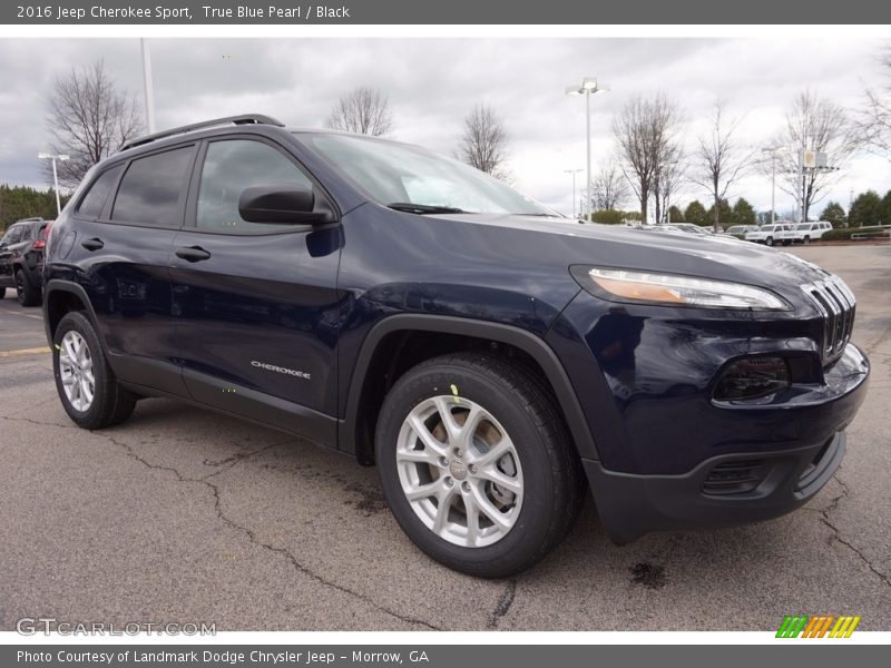True Blue Pearl / Black 2016 Jeep Cherokee Sport