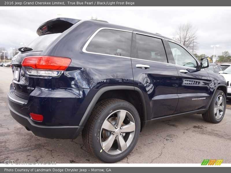 True Blue Pearl / Black/Light Frost Beige 2016 Jeep Grand Cherokee Limited