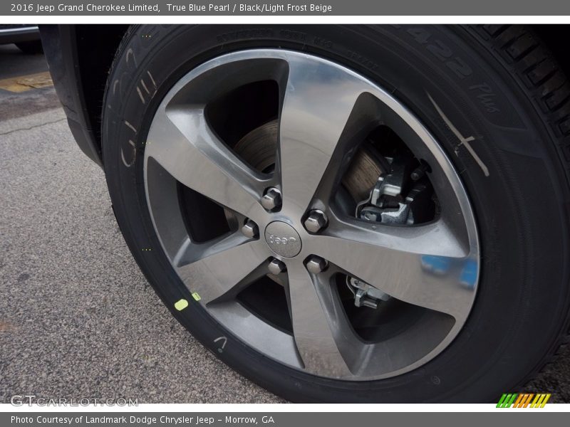 True Blue Pearl / Black/Light Frost Beige 2016 Jeep Grand Cherokee Limited