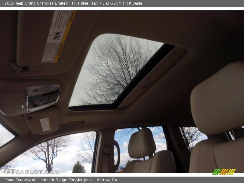 True Blue Pearl / Black/Light Frost Beige 2016 Jeep Grand Cherokee Limited