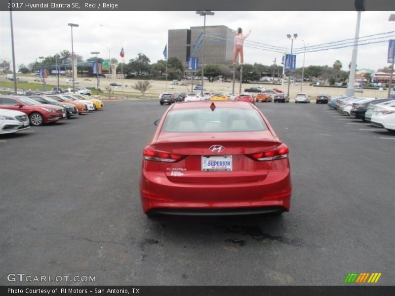 Red / Beige 2017 Hyundai Elantra SE