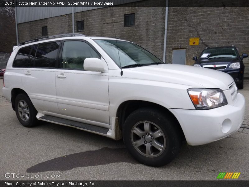 Super White / Ivory Beige 2007 Toyota Highlander V6 4WD