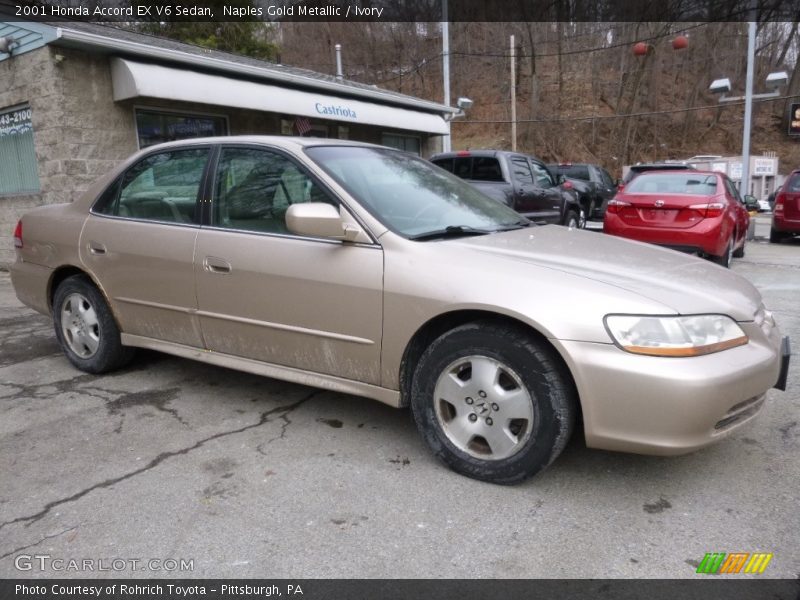 Naples Gold Metallic / Ivory 2001 Honda Accord EX V6 Sedan