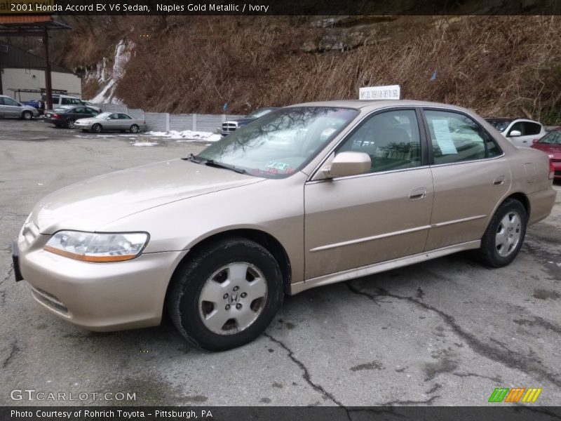 Naples Gold Metallic / Ivory 2001 Honda Accord EX V6 Sedan