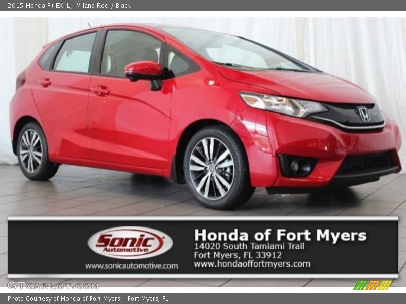Milano Red / Black 2015 Honda Fit EX-L